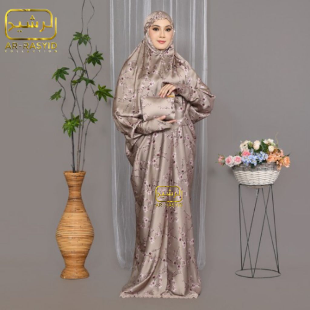 Mukena Terusan Dewasa Bahan Sutra Silk Premium/Mukena Terusan Adem Halus Lembut Nyaman