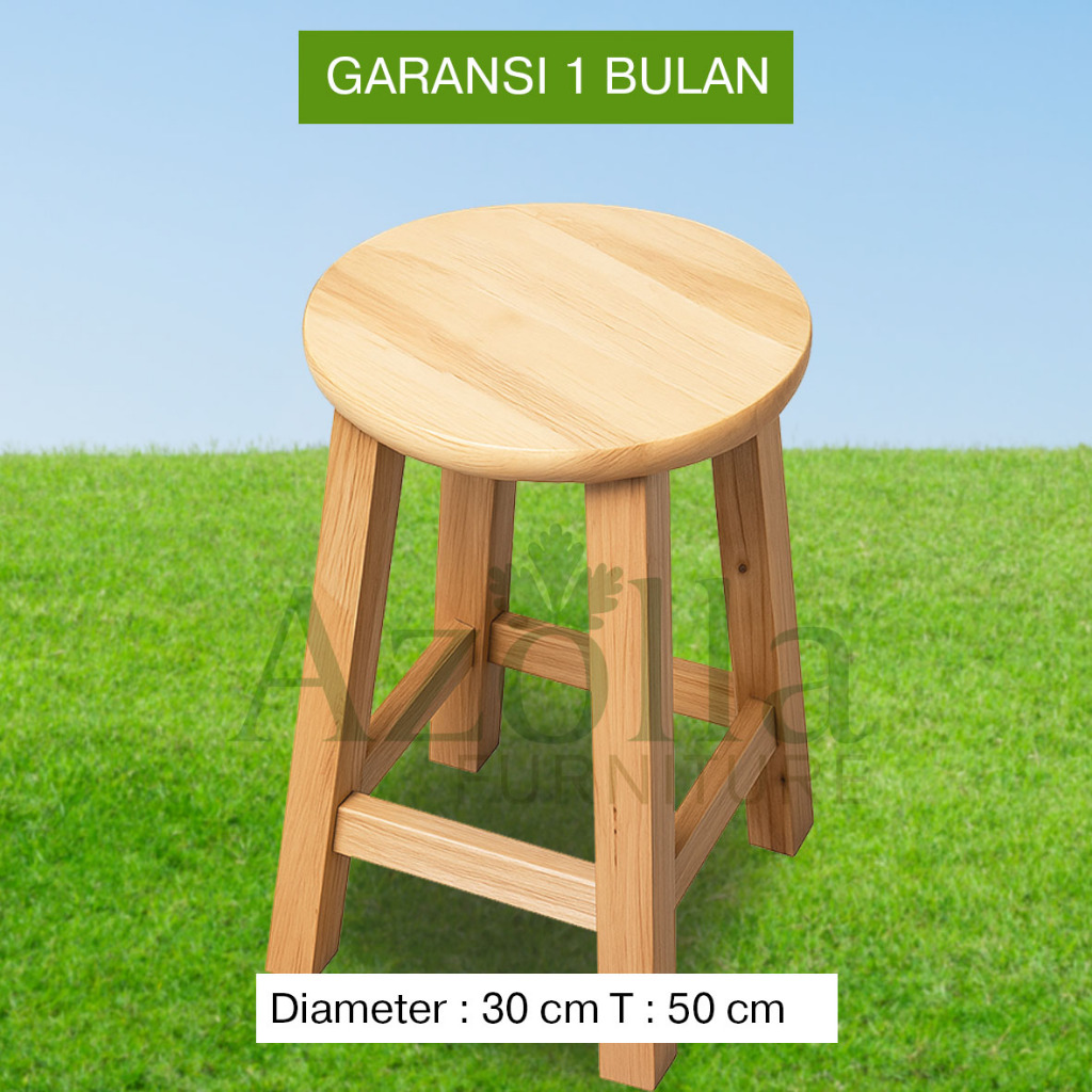 T:50cm Kursi bangku Kafe bulat kursi bulat kursi bar bulat kursi kafe bulat kursi kayu bulat