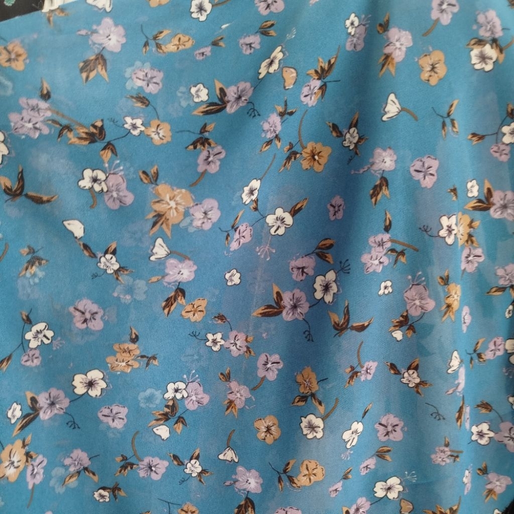 Kain Sifon Ceruty Motif Bunga Kecil Premium – Adem, Halus, Jatuh, Terawang,Elegan – Cocok Untuk Gami