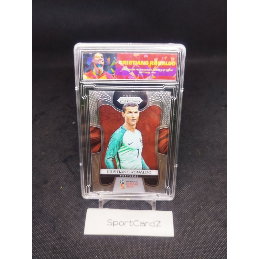 Soccer Card / Kartu Bola 2018 Panini Prizm World Cup Soccer RussiaCristiano Ronaldo  #154 (Slab)