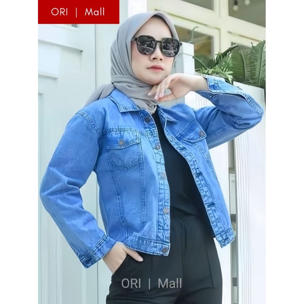 ORI | Mall Jaket Jeans Wanita Biondy Cropty Jaket Vintage Oversize