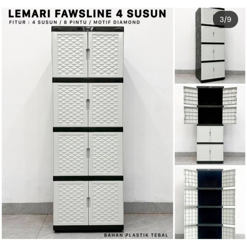 Lemari Plastik 4 susun tebal, PONTIANAK