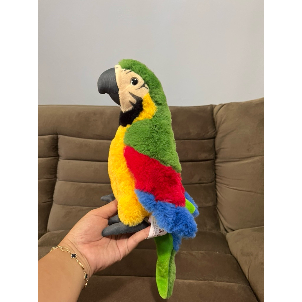 Boneka kado/koleksi hewan burung kakak tua beo warna warni