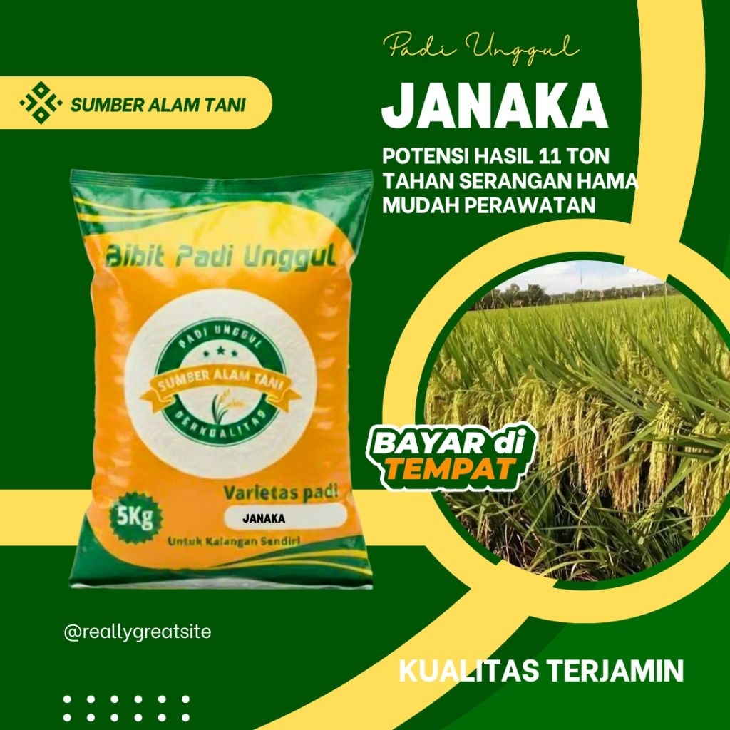 bibit padi unggul JANAKA kemasan 5 kg