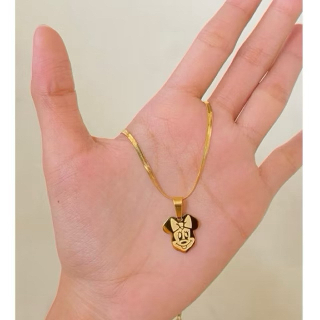 100% titanium kalung anak karakter mikky maus
