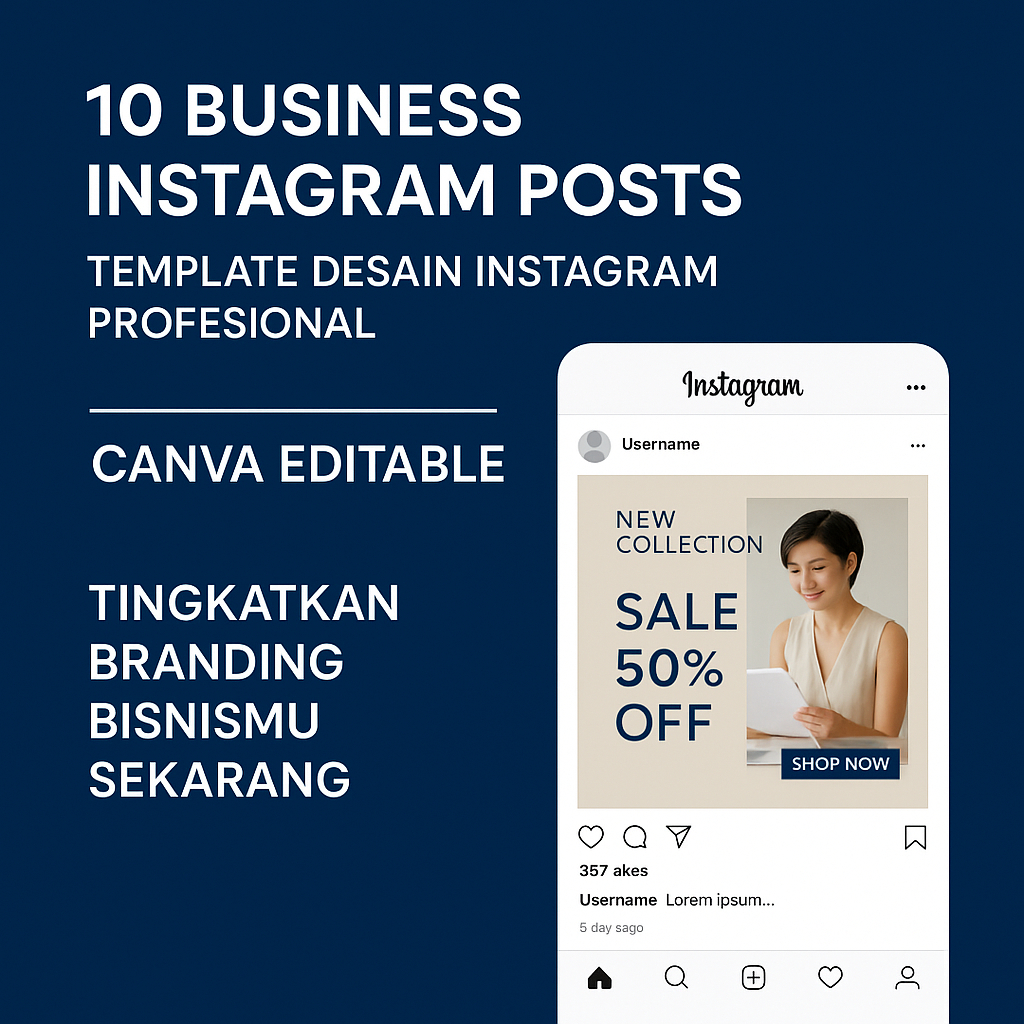 10 Business Instagram Posts – Template Desain Instagram Bisnis Profesional (Canva Editable)