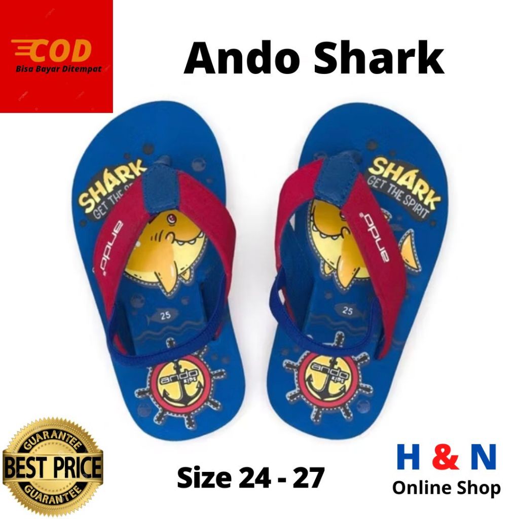 H&N Online Shop - Sepatu Sandal Sendal Anak Balita ANDO SHARK - Size 24 - 27