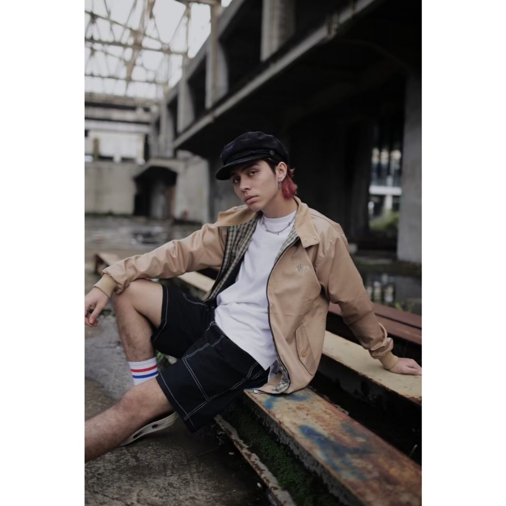 JAKET BOMBER HARINGTON  CREAM PRIA WANITA  / JAKET BOMBER PRIA VINTAGE CASUAL