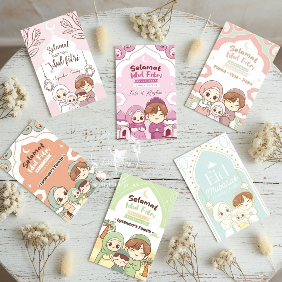 Amplop Lebaran Custom Nama / Amplop Idul Fitri Custom Gambar Keluarga / Angpau Custom