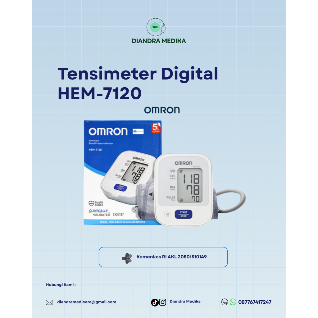 Tensimeter OMRON HEM-7120 / Tensimeter Digital Omron / Alat Ukur Tekanan Darah