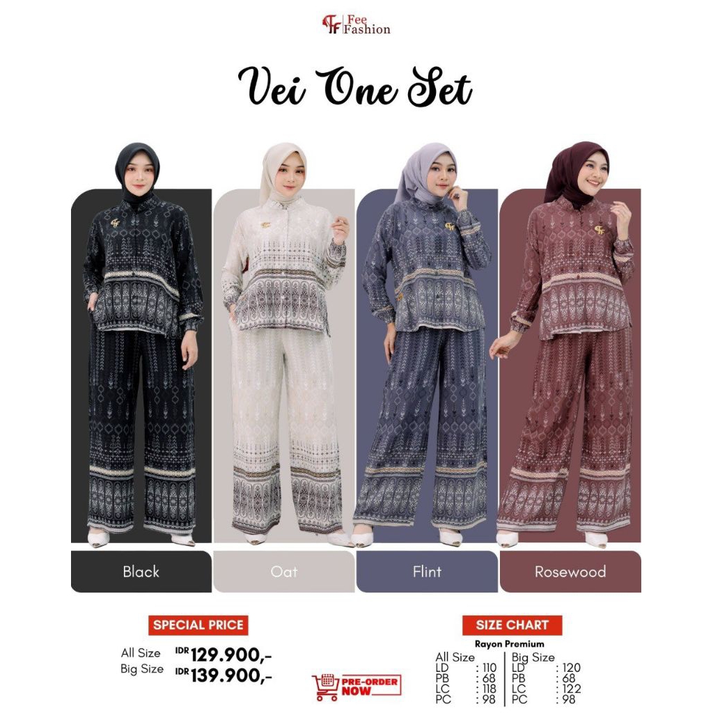 VEI ONE SET BY FEE FASHION, ONE SET FEE FASHION, ONE SET PREMIUM, ONE SET RAYON PREMIUM
