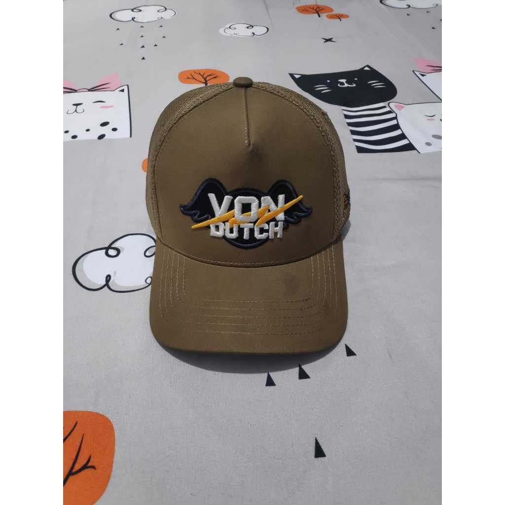 Topi Von Dutch Original - Trucker Hat 1354 Unisex Ori Mall, Logo Bordir Premium