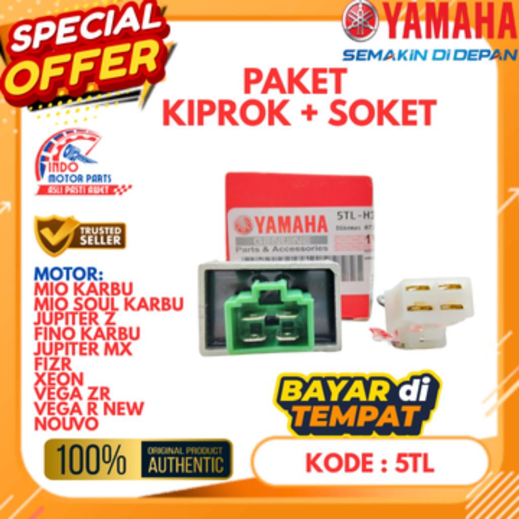 5TL ORIGINAL KIPROK SET SOKET YAMAHA MIO KARBU, KIPROK SET SOKET YAMAHA MIO SOUL KARBU, KIPROK SET S