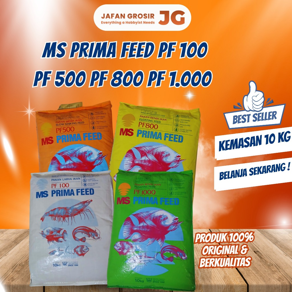 PAKAN BIBIT IKAN PF 100 PF 500 PF 800 PF 1000 PAKAN IKAN NILA MAS GURAME 10 KG