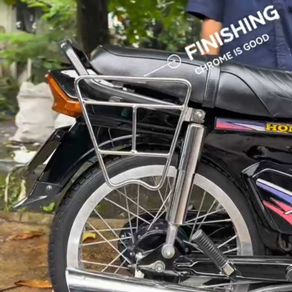 Side Bag Honda Prima CROME Besi Samping Astrea Star Dudukan Tas Behel samping Side bag  Bahan Tebah 
