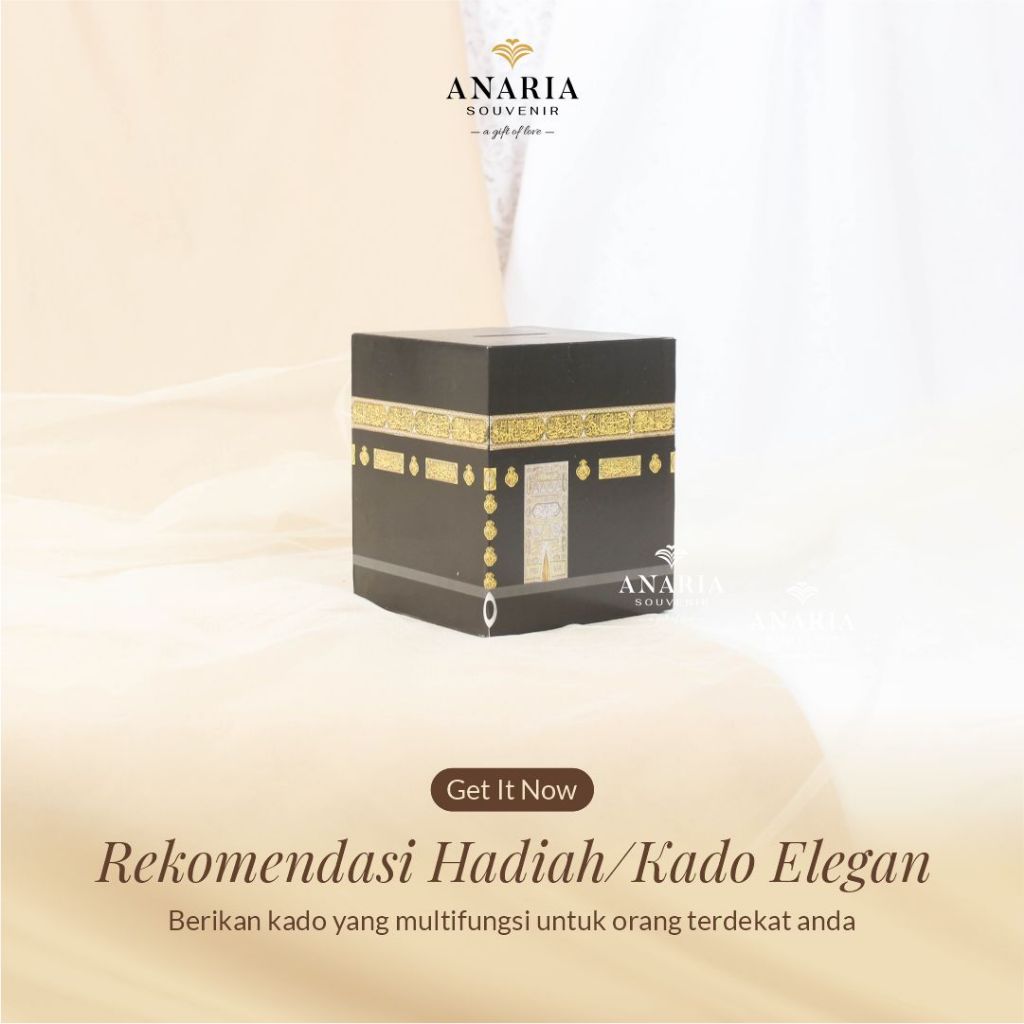 Anaria Gift - Celengan Kabah Kayu | Tabungan Anak Haji Umroh