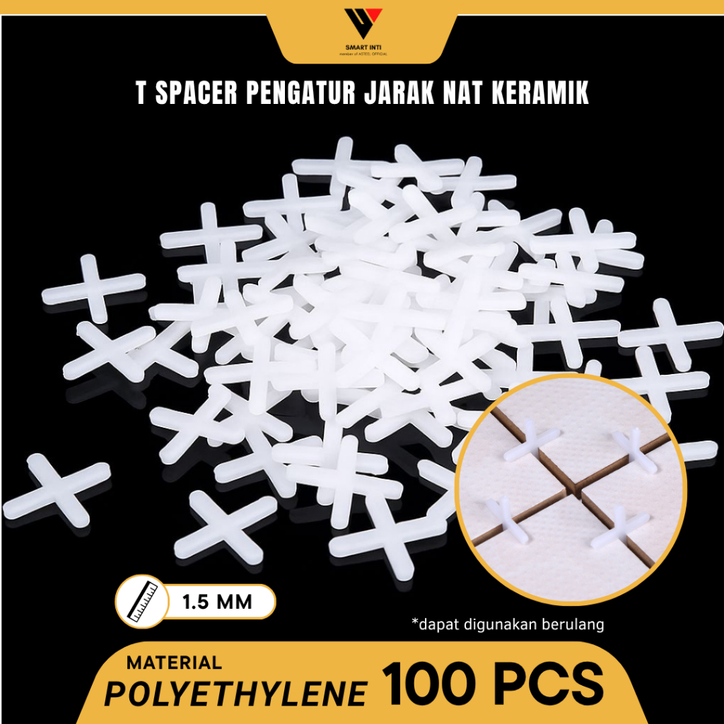 Tile Leveling Spacer Keramik Lantai 1.5mm Alat Pasang Keramik Granite Lantai ASTEEL