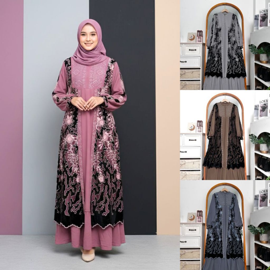 SARI FASHION PO 386 GAMIS BRUKAT 858 EDISI LEBARAN TERBARU