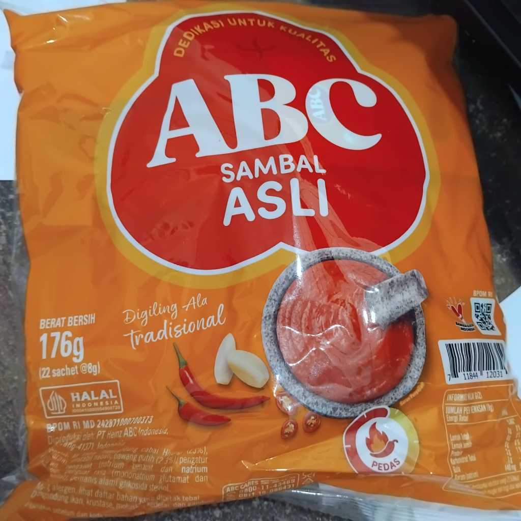 Saus Sambal ABC Saschet/Sambal Stik ABC 1 Pak isi 22 Pcs  8gram