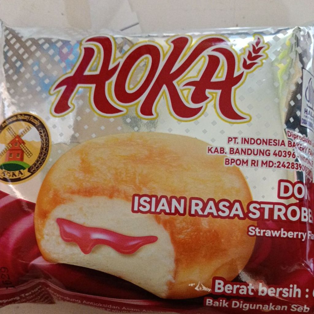 roti aoka donat rasa strawberry