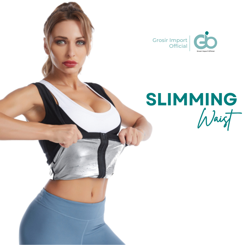 Korset Pelangsing Perut Buncit Rompi Olahraga CAMI SILVER ZIPPER Wanita Tanktop Tengtop Tank Top Tan