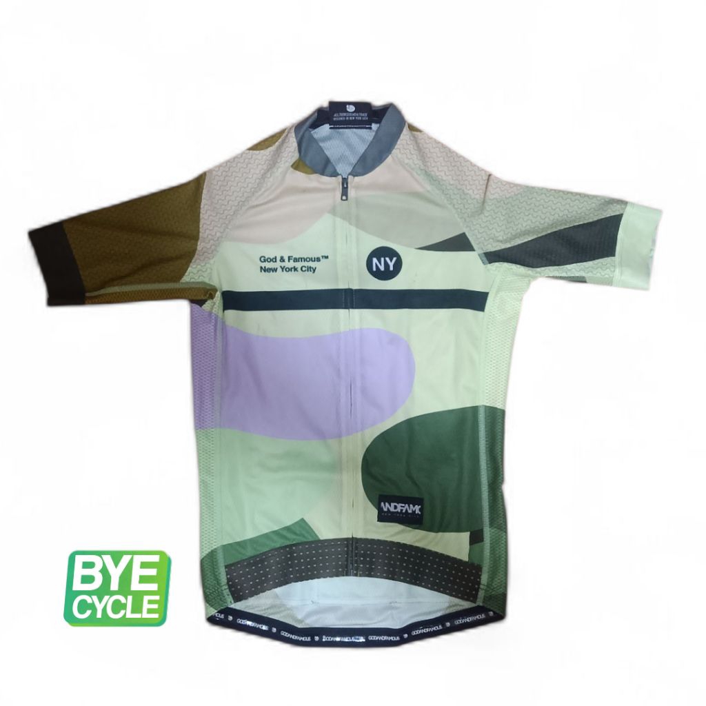 Jersey Roadbike GOD & FAMOUS size S Earththone Acid Preloved