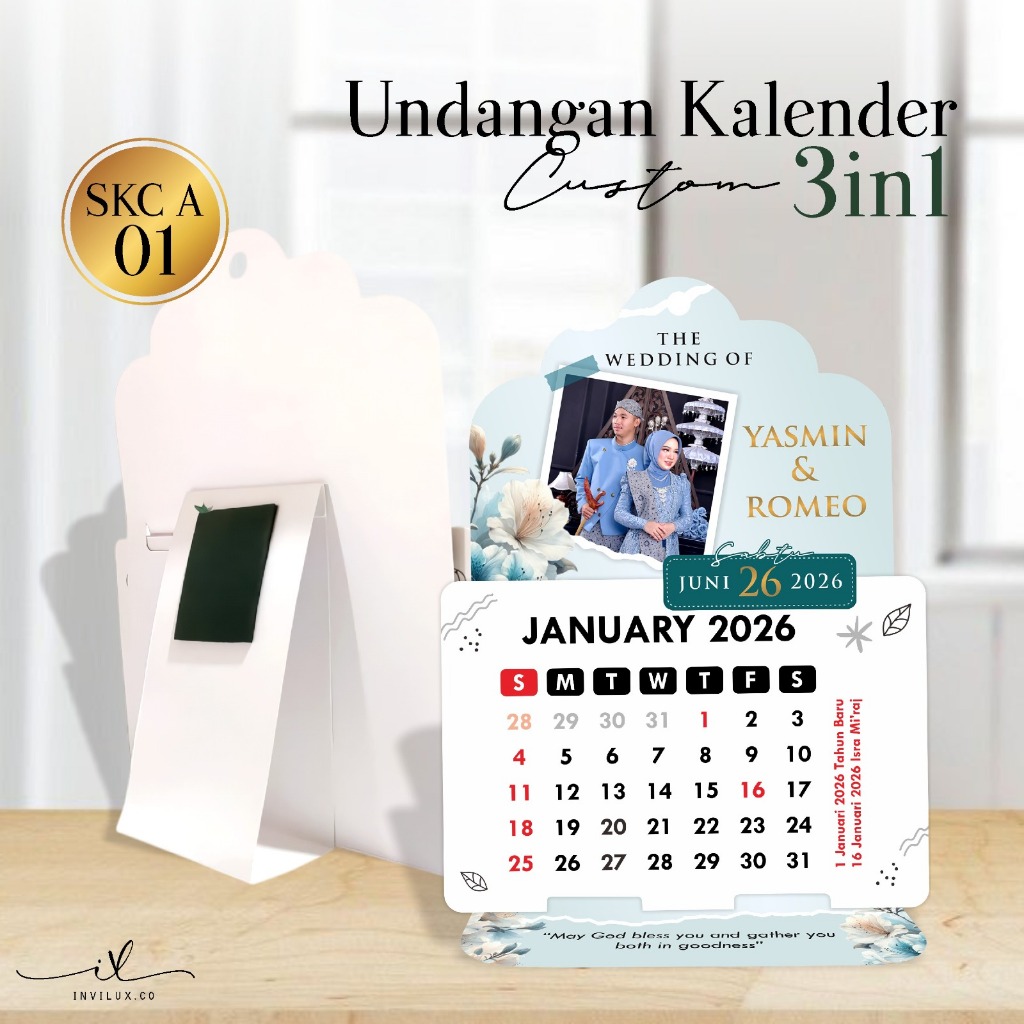 CEKAT UNDANGAN NIKAH UNIK CUSTOM FOTO MURAH BERKUALITAS - UNDANGAN PERNIKAHAN KALENDER 3IN1 CUSTOM