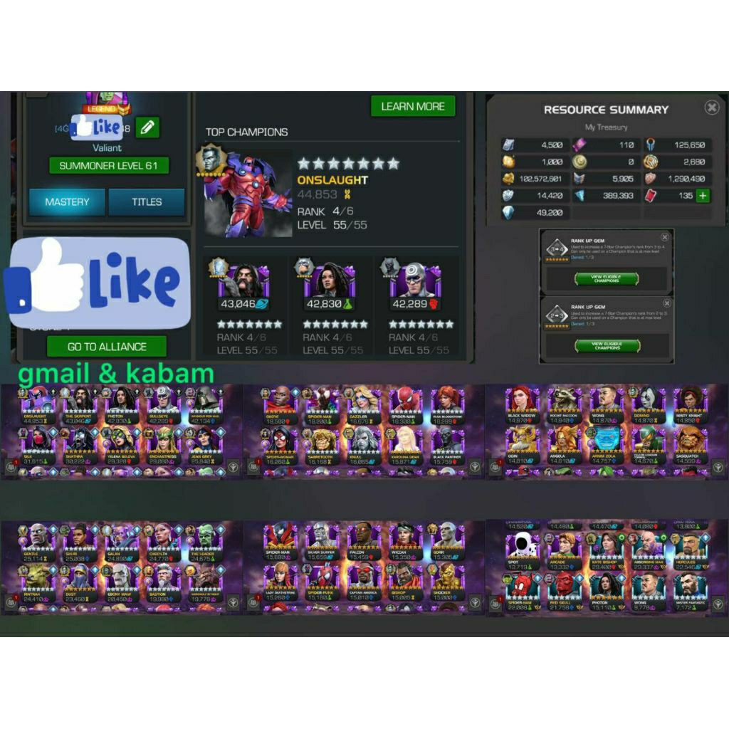 Akun Marvel Contest of Champions (MCoC)