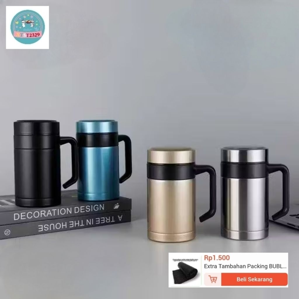 Termos Mug 400ML Gelas Cangkir Tumbler Stainless Steel Premium Tahan Panas & Dingin Untuk Teh & Kopi