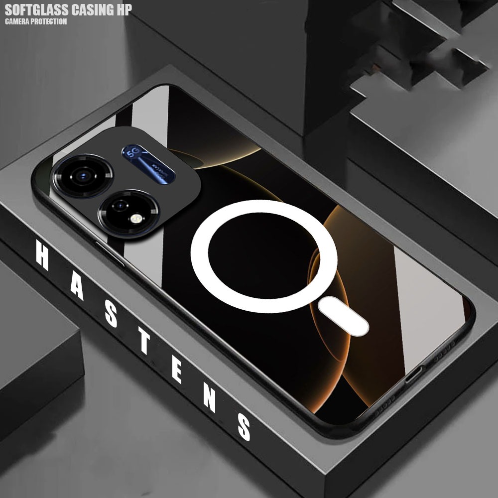 RR43 Softcase Glass Glossy Itel P55 5G Kamera Protek All Type Itel - Casing Handphone - Pelindung Ha