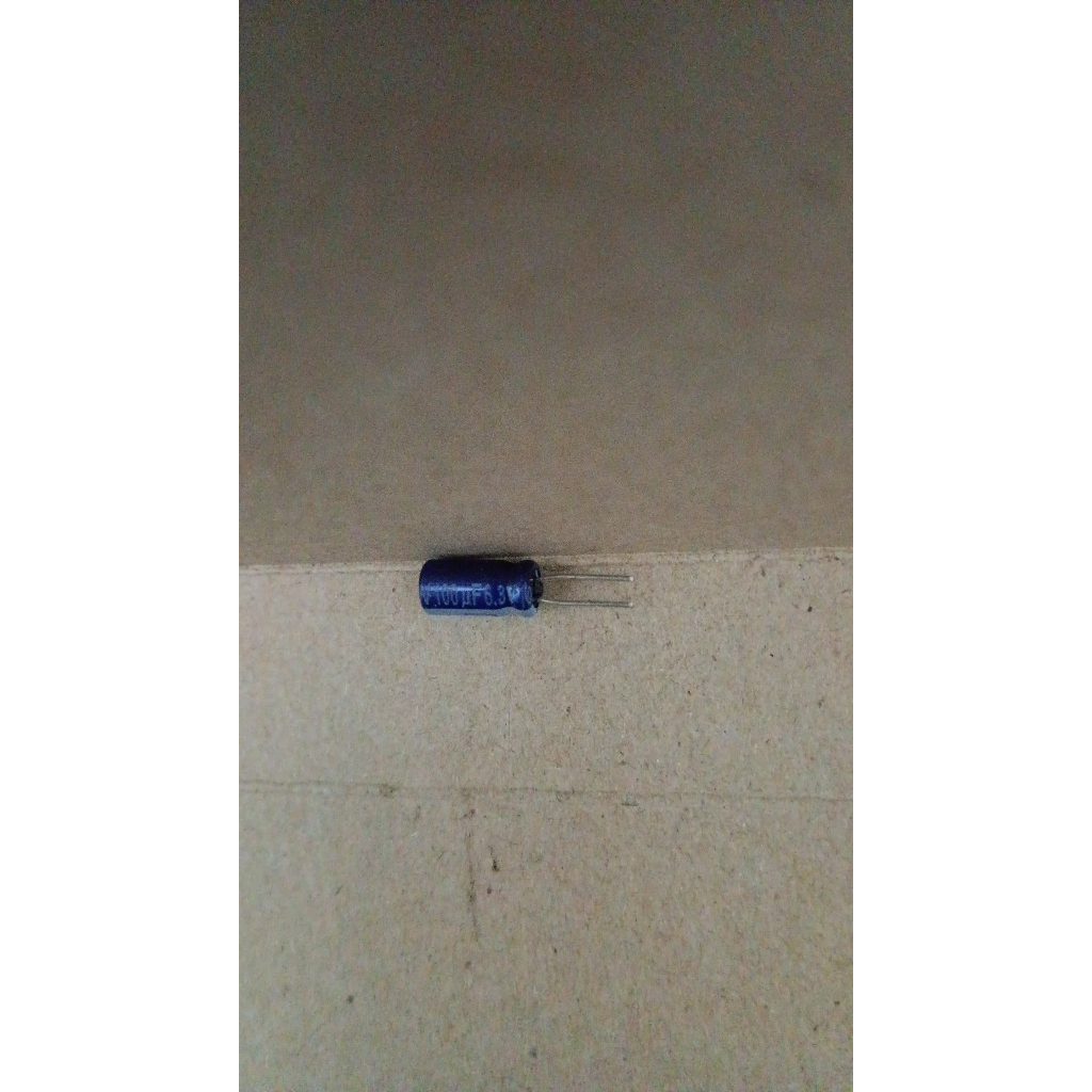 6489 kapasitor elco 100uf 100 uf 6.3v 6,3v 6v3 6.3 6,3 volt panasonic