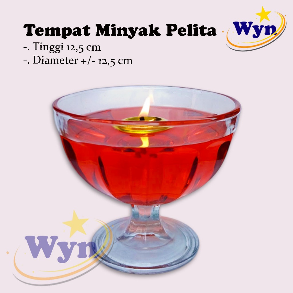 Tempat Minyak Lilin Pelita Kaca Polos / Mangkok Kaca Bening Tempat Minyak Pelita