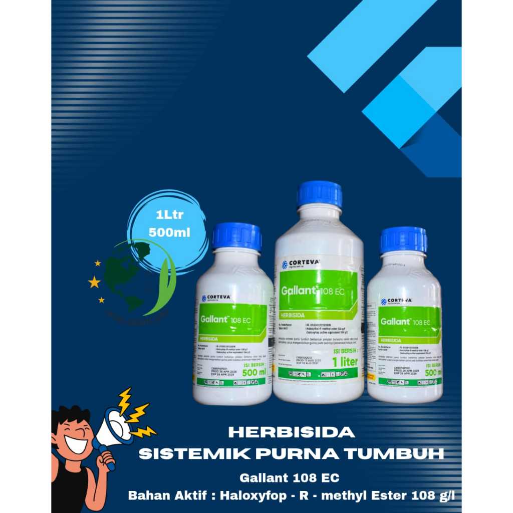 Herbisida obat rumput gulma lulangan gulma daun sempit GALLANT 108 EC bahan aktif haloksifop-r-metil