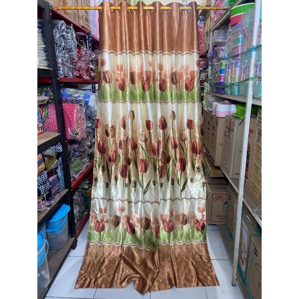 Gorden Blackout Mewah Motif bunga tulip prinmas,Realpict 100%