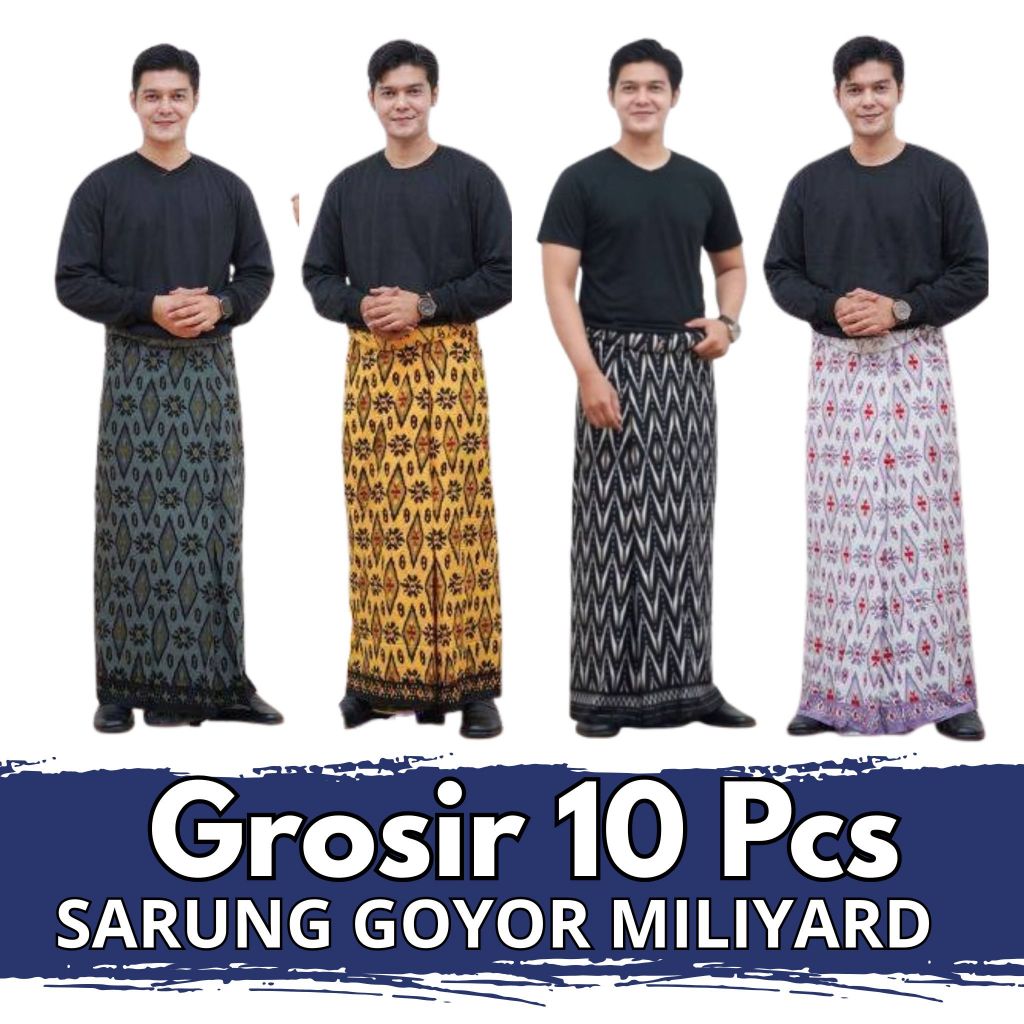 Grosir 10 Pcs Sarung Goyor Miliyard Printing Batik Pekalongan Sarung Seragaman