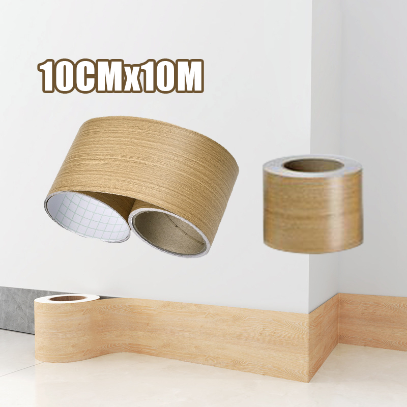 Wall Border List Kayu 10meter X 10cm Sticker List Border Stiker Dekorasi Rumah Motif Kayu