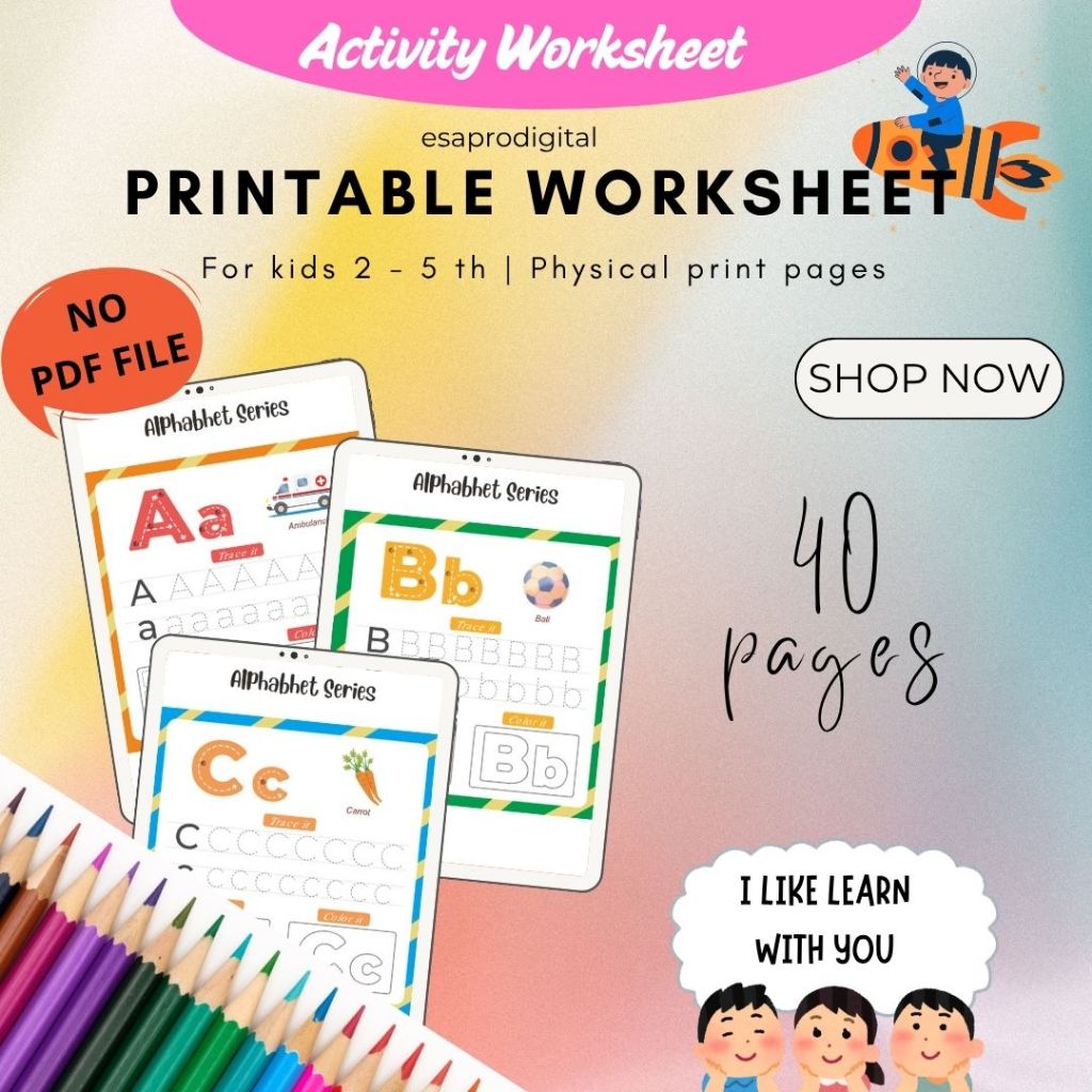 Worksheet Lembar kerja Preschool Anak Pintar usia 2 - 5 th> bentu fisik> siap pakai > bukan PDF