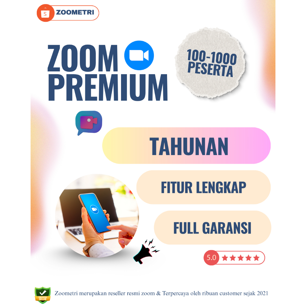 Zoom Premium 1 Tahun 100 300 500 Peserta