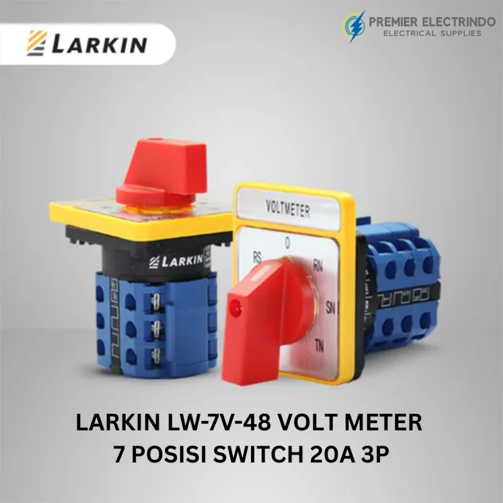 LARKIN LW-7V-48 VOLT METER SWITCH 7 POSISI - LW7V48 20A 3P