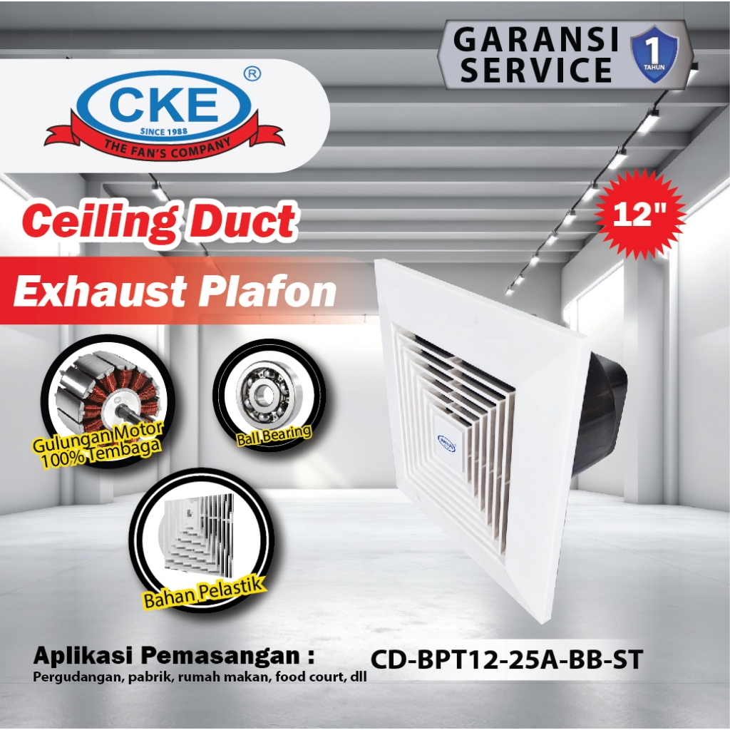 KIPAS PLAFON/EXHAUST FAN PLAFON/Imatsu Ceiling Duct BPT12-25A 12 Inch Eksos Plafon With Ball Bearing