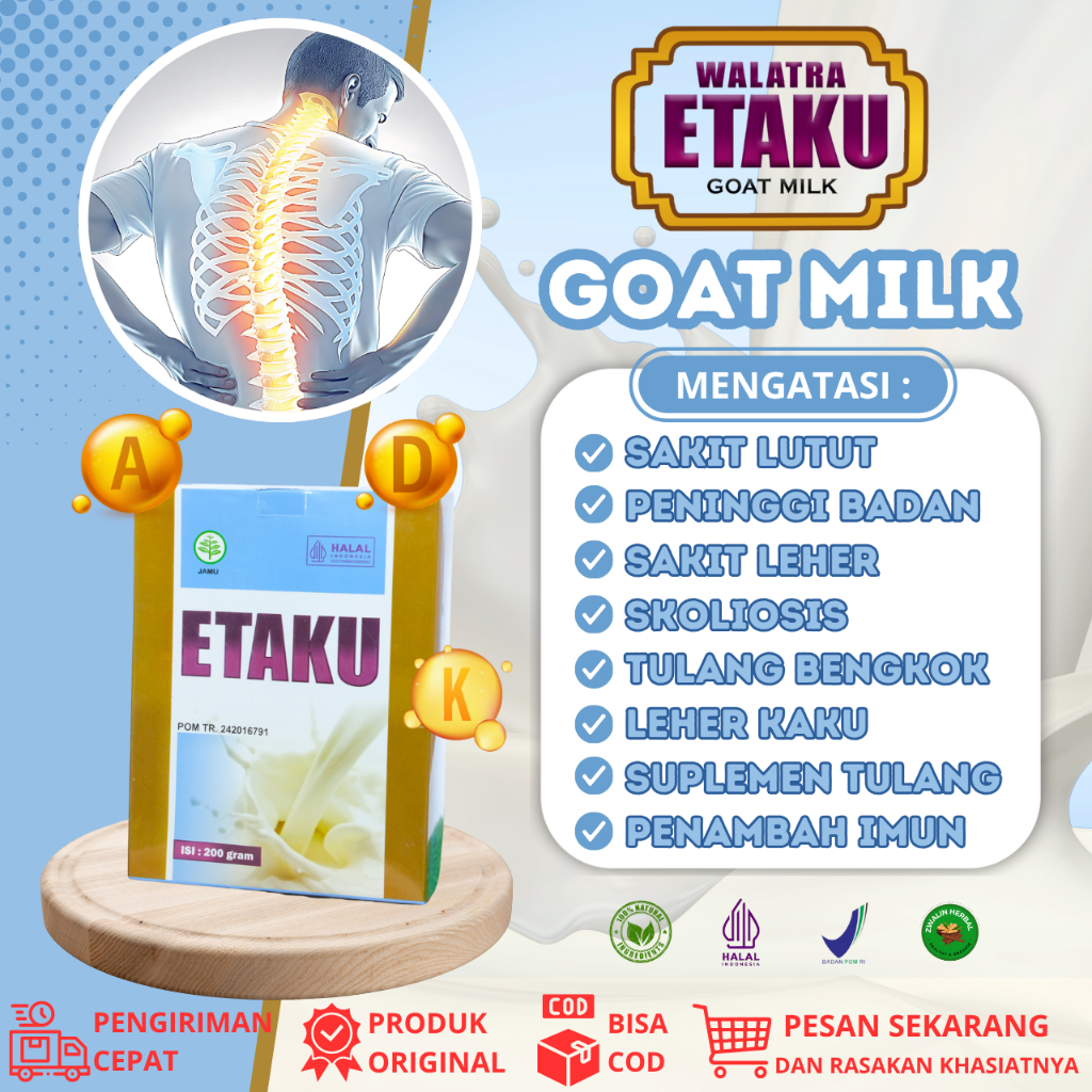 Susu Bubuk Skoliosis - Tulang Punggung Bengkok - Gangguan Tulang Belakang - BPOM & HALAL MUI