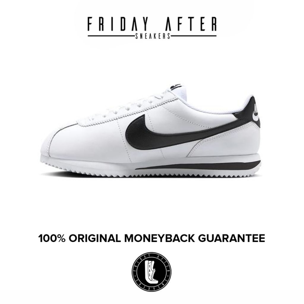 Sepatu Sneakers Pria Nike Cortez White Black Men Size Original Resmi