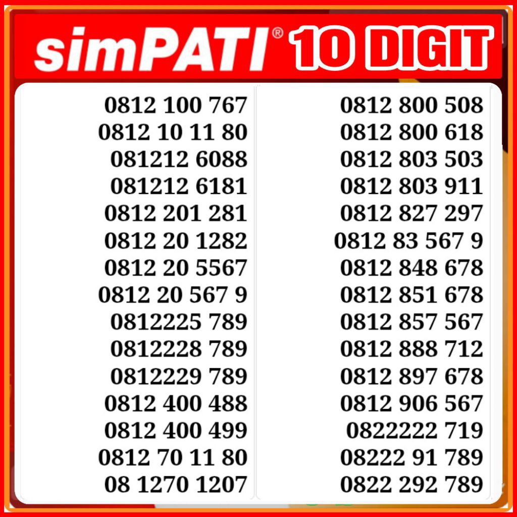 nomor cantik  telkomsel 10 digit