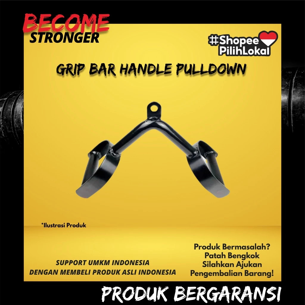 Grip Bar Handle V Pulldown – Pegangan V-Bar Mesin Kabel untuk Latihan Tricep & Bicep, Home Gym Fitne