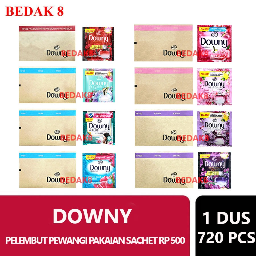 [1 DUS/720 PCS] DOWNY Pelembut & Pewangi Pakaian Sachet Rp. 500