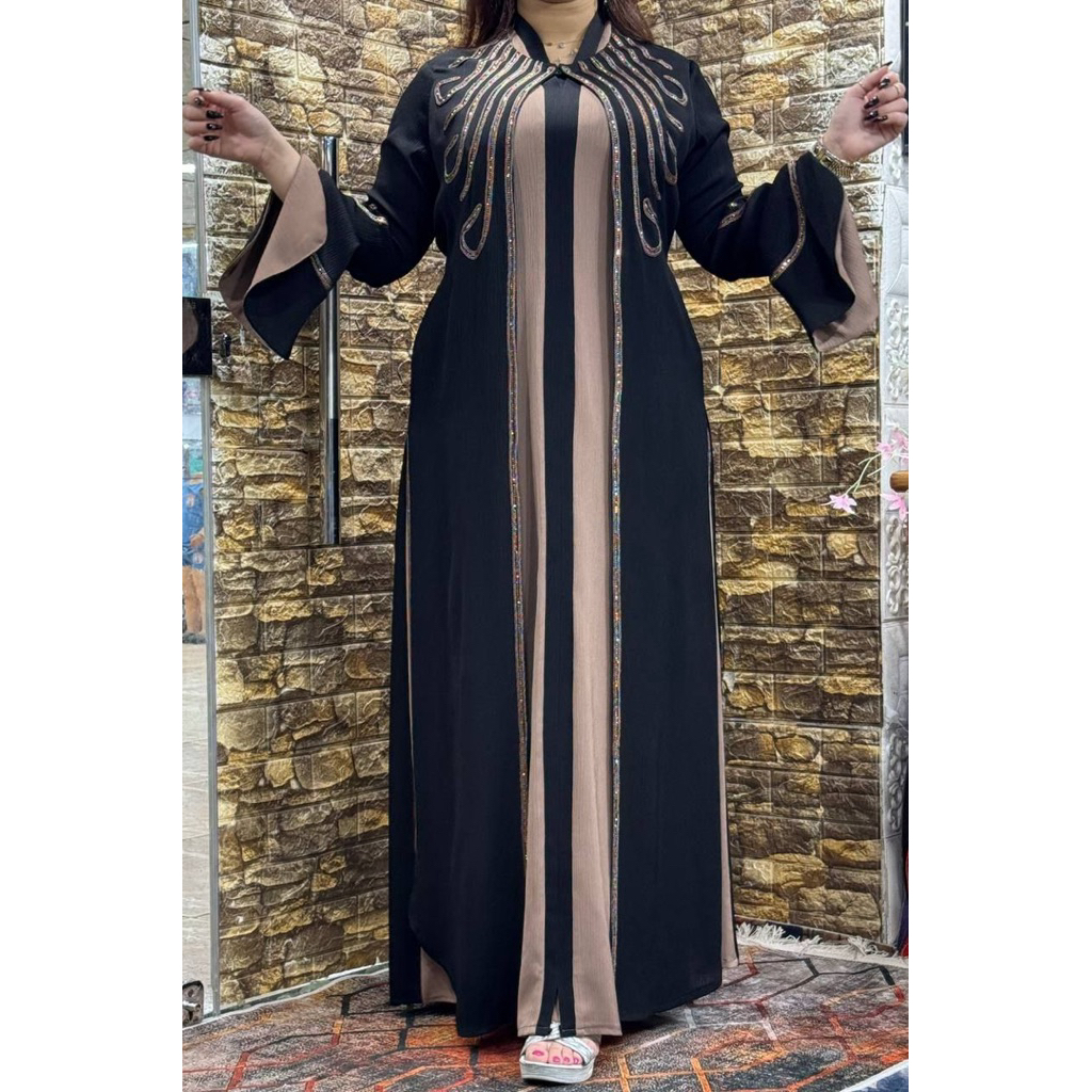 ABAYA MOTIF GARIS ORI MESIR