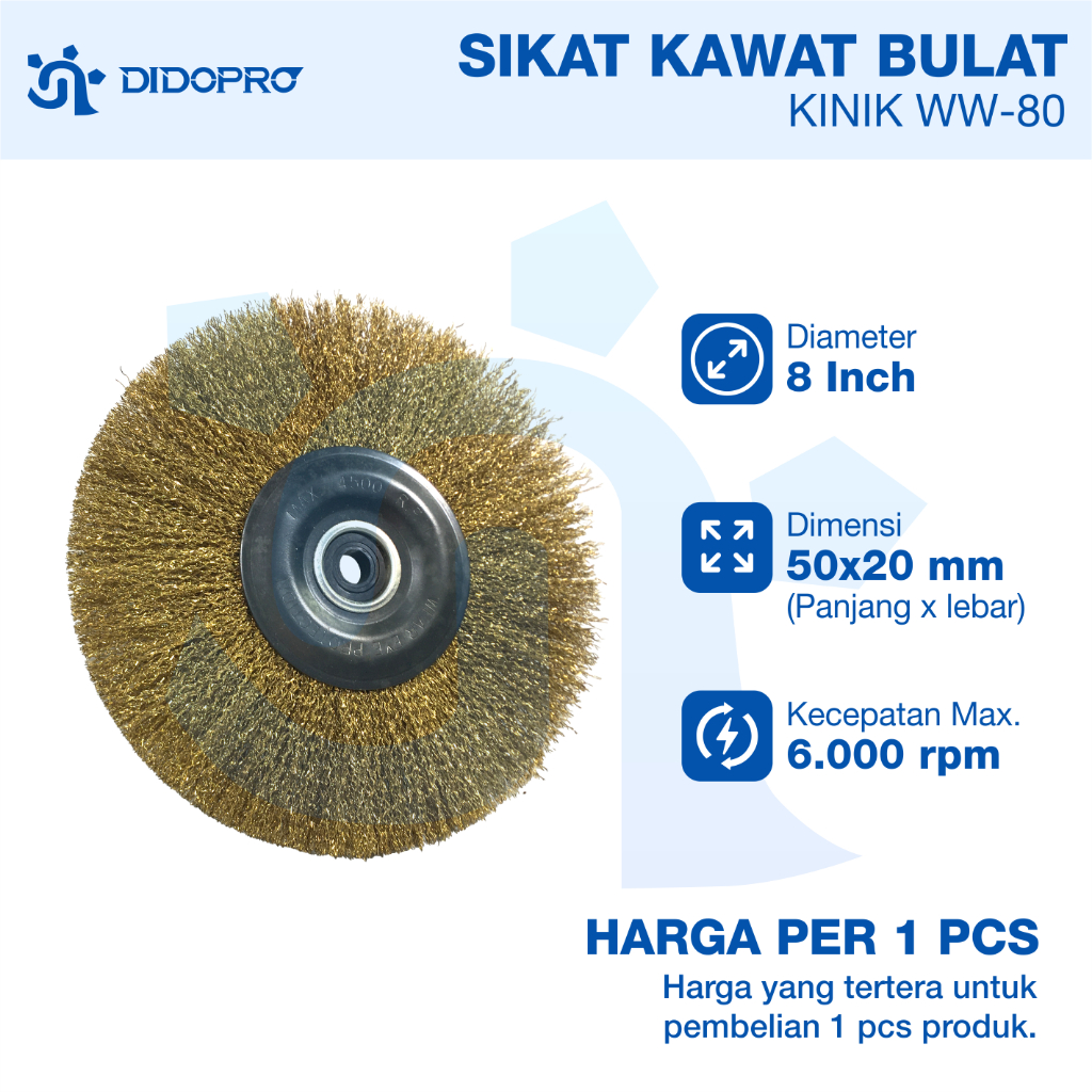 Wire Brush 8" kinik Sikat Baja Bulat