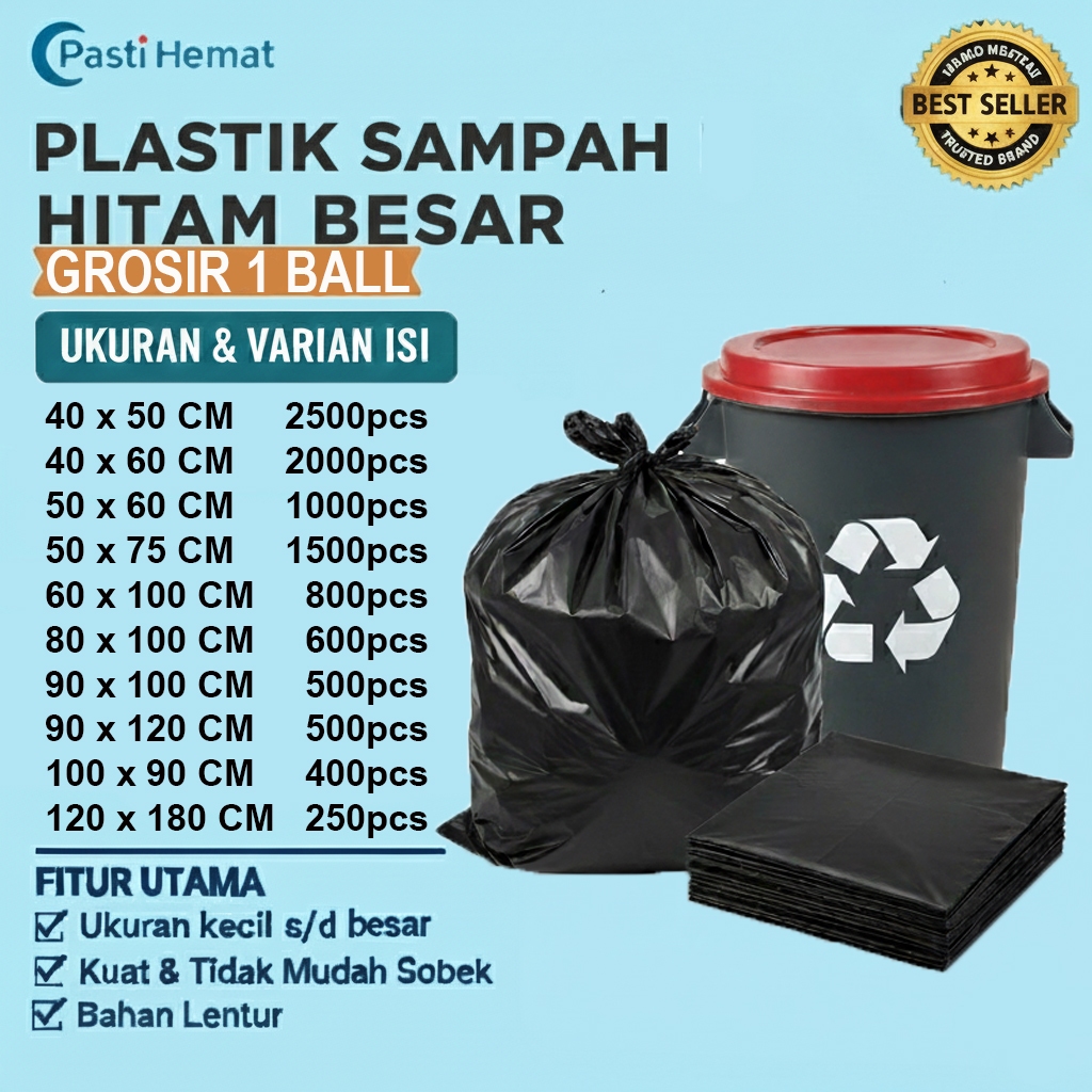 Kantong Plastik Sampah | Kantong Sampah | Plastik Sampah Besar 1 BALL GROSIR