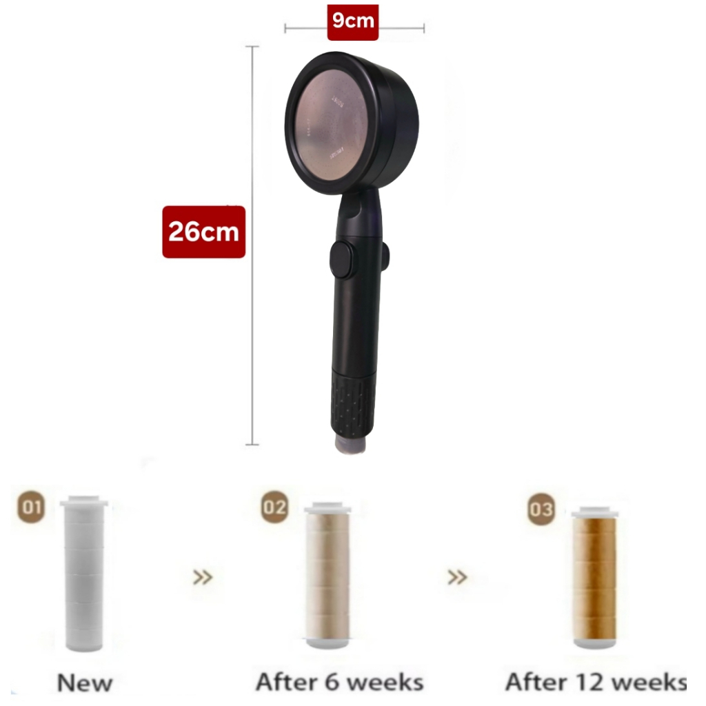 MH -Kepala Shower 3 Mode Spray Premium High Pressure Hand Shower Turbo 906