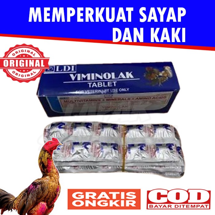 VIMINOLAK Vitamin Untuk Ayam Original Penguat Otot 1 Strip